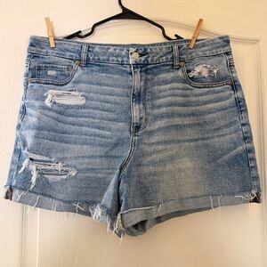 American Eagle Outfitters Light Blue Distressed Denim Shorts